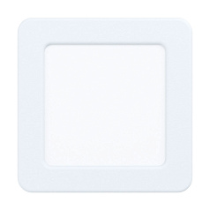 99162 Светодиодный встраиваемый светильник FUEVA 5, 5,5W (LED), 117х117, ET26, 650lm, 3000K, сталь, белый/