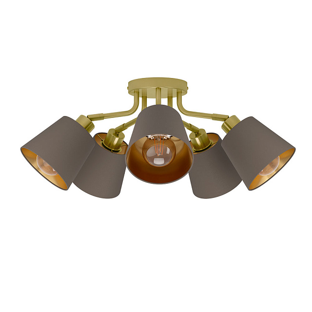 31535 Люстра потолочная MASERLO, 5X60(Е27), металл, кремово-золотой/текстиль, капучино в Екатеринбурге 31535 Люстра потолочная MASERLO, 5X60(Е27), металл, кремово-золотой/текстиль, капучино