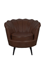 Низкое кресло ракушка Pearl Brown V2 на черных ножках в Екатеринбурге