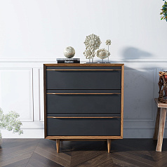 Комод "Bruni Black" на три ящика арт BR07Black