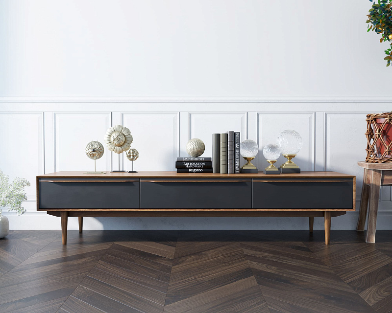 Консоль под TV "Bruni Black" с ящиками арт BR-21Black