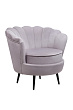 Низкое кресло ракушка Pearl Grey на черных ножках №1