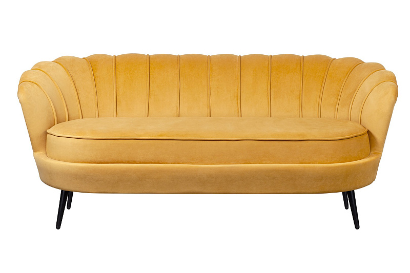 Дизайнерский диван Pearl Triple Yellow на черных ножках в Екатеринбурге Дизайнерский диван Pearl Triple Yellow на черных ножках