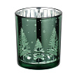 422512 Подсвечник рождественский LUKUT, стекло/зелёный,серебро, 70?80х70 мм №0