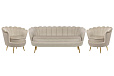 Комплект кресел и дивана ракушка Pearl Triple Taupe