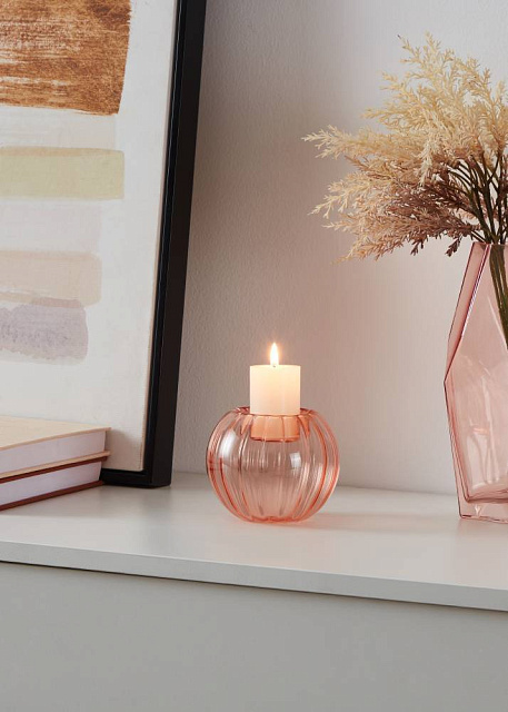 422286 Подсвечник BEZAMBY, H85, ?105, стекло, розовый в Екатеринбурге 422286 Подсвечник BEZAMBY, H85, ?105, стекло, розовый