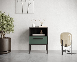 Тумбочка с нижним ящиком "Nicole" арт NEM17G Зеленый