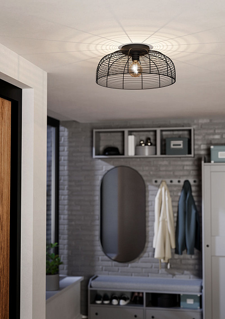 43896 Потолочная люстра RINROE, 1х40W (E27), H200, ?450, сталь, черный