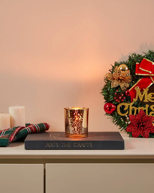 422498 Подсвечник рождественский LUKUT, стекло/золото, 70?80х70 мм в Екатеринбурге 422498 Подсвечник рождественский LUKUT, стекло/золото, 70?80х70 мм