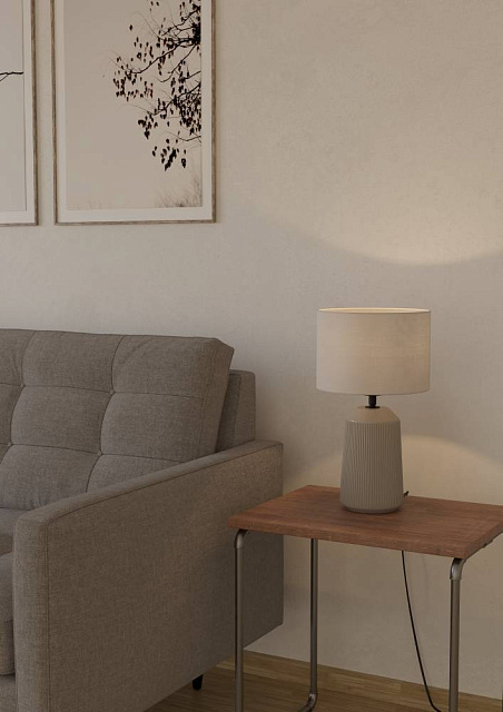 900823 Настольная лампа CAPALBIO, 1X40W (E27), H410, керамика, песочный / текстиль, белый