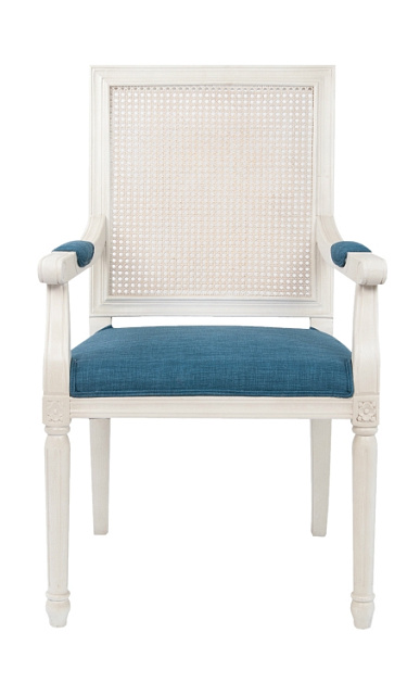 Мягкий стул с подлокотниками Wilton White