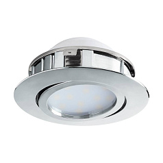 95848 Светодиодный встраиваемый светильник PINEDA регулир., 1х6W(LED), ?84, пластик, хром