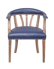 Мягкий стул с подлокотниками Tanner Blue Leather в Екатеринбурге