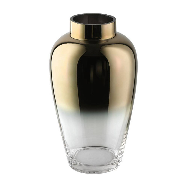 421358 Ваза декоративная KENYASI, H270, ?155, стекло, прозрачный, золотой, зеркальный в Екатеринбурге 421358 Ваза декоративная KENYASI, H270, ?155, стекло, прозрачный, золотой, зеркальный