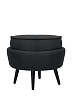 Пуф Pearl Adorn Black на черных ножках №1