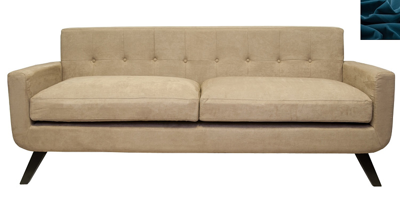 Диван скандинавский на ножках Uter синий в Екатеринбурге Диван скандинавский на ножках Uter синий