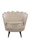 Низкое кресло ракушка Pearl Taupe на черных ножках