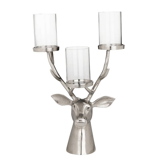 422435 Подсвечник BRAAWE, L390, B210, H580, алюминий, стекло, никель, прозрачн в Екатеринбурге 422435 Подсвечник BRAAWE, L390, B210, H580, алюминий, стекло, никель, прозрачн