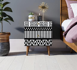 Тумбочка "Berber" с двумя ящиками 19 принт арт BB03/Print_19, разноцветная