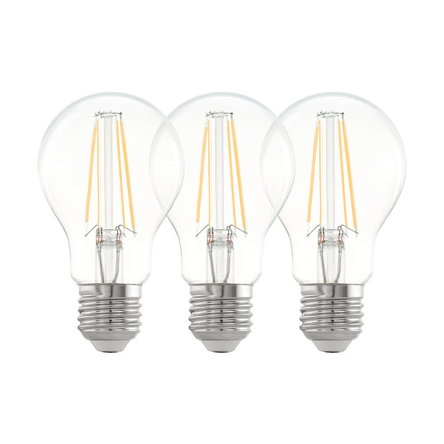 Комплект из 3-х светод. филаментн. ламп A60, 6,5W(E27), 2700K