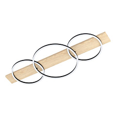 901717 Светодиодный потолочный светильник BOYAL, 3х12W(LED), 5100lm, сталь, дерево, черн., коричн, пластик, белый