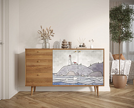 Комод "Berber" с двумя дверками и ящиками арт BB05/Print_51