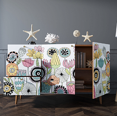 Комод "Berber" с двумя дверками и ящиками принт 3 арт BB17/Print_03