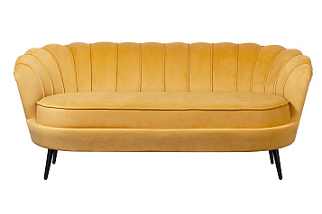 Дизайнерский диван Pearl Triple Yellow на черных ножках