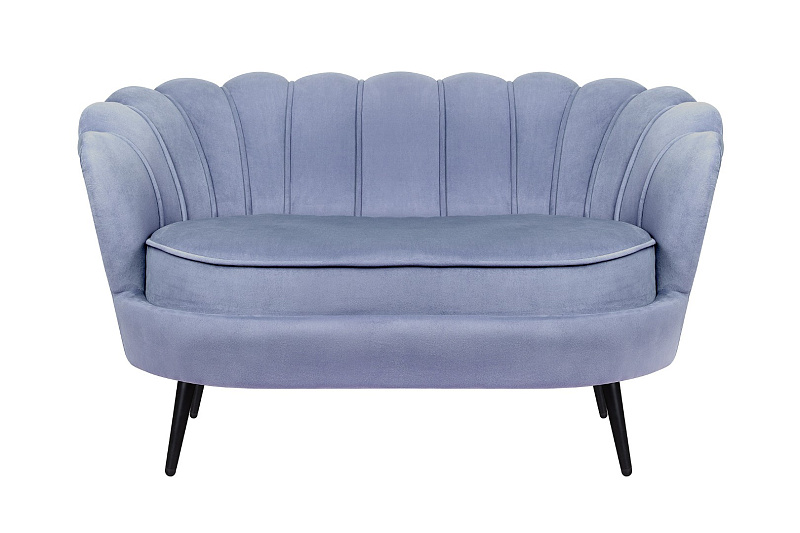 Диван ракушка Pearl Double Blue на черных ножках в Екатеринбурге Диван ракушка Pearl Double Blue на черных ножках