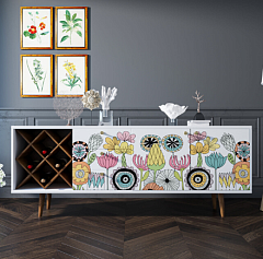 Комод "Berber" удлиненный с бутылочницей арт BB15/Print_03