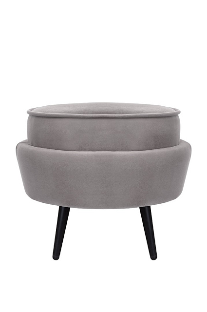 Пуф Pearl Adorn Grey на черных ножках в Екатеринбурге Пуф Pearl Adorn Grey на черных ножках