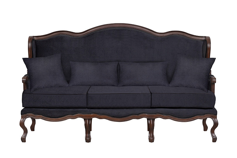 Прямой трехместный диван Brody черный в Екатеринбурге Прямой трехместный диван Brody черный