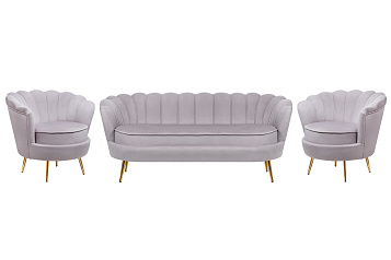 Комплект кресел и дивана ракушка Pearl Triple Grey