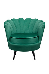Низкое кресло ракушка Pearl Green V2 на черных ножках в Екатеринбурге