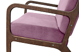 Низкое кресло с деревянными подлокотниками Mody Pink розовый №3