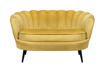 Дизайнерский диван Pearl Double Yellow на черных ножках