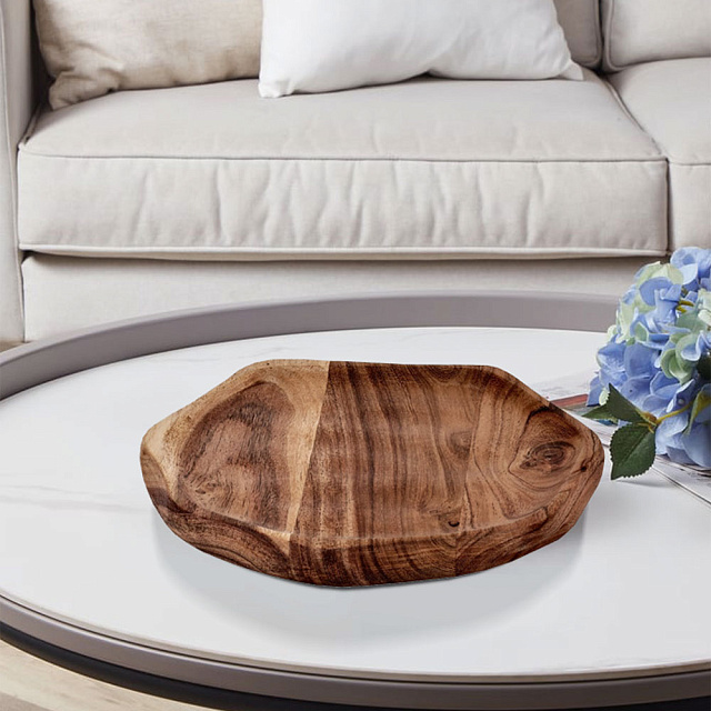 427065 Тарелка декоративная FORLEYET, H18, ?200, дерево, натуральный в Екатеринбурге 427065 Тарелка декоративная FORLEYET, H18, ?200, дерево, натуральный