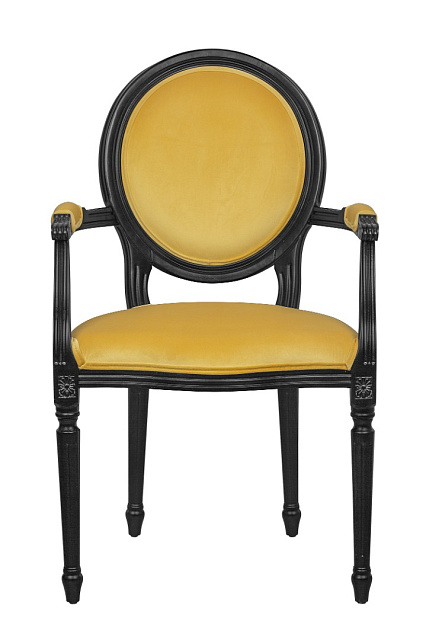 Мягкий стул с подлокотниками Delo Kora Arm Yellow в Екатеринбурге Мягкий стул с подлокотниками Delo Kora Arm Yellow