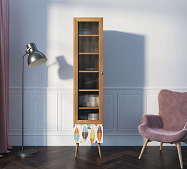 Буфет "Berber" одностворчатый с ящиком принт 48 арт BB48/Print_48