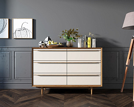 Комод "Bruni white" с шестью ящиками арт BR05WH