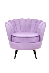 Низкое кресло ракушка Pearl Purple на черных ножках в Екатеринбурге