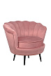Низкое кресло ракушка Pearl Pink V3 на черных ножках №1