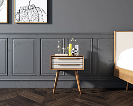 Тумба для прихожей в Скандинавском стиле "Bruni white" с двумя ящиками