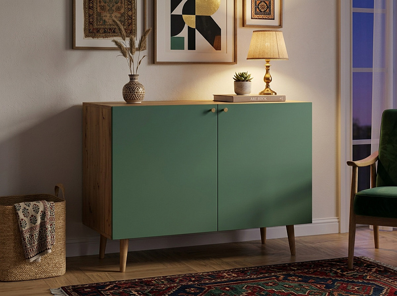 Комод с принтом 3 "Бербер (Berber)" две дверки арт BB04/Print_6000