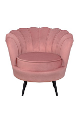 Низкое кресло ракушка Pearl Pink V3 на черных ножках в Екатеринбурге