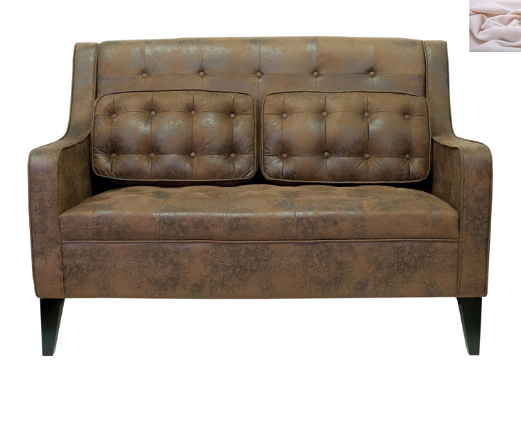 Дизайнерский двухместный диван Hublon розовый