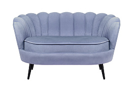 Диван ракушка Pearl Double Blue на черных ножках в Екатеринбурге