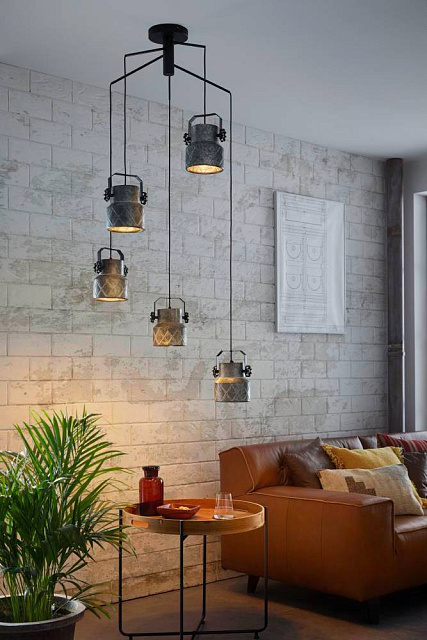 39856 Подвес HIlCOTT, 5х40W (E27), ?675, H1500, сталь, черный/сталь, оцинкованный в Екатеринбурге 39856 Подвес HIlCOTT, 5х40W (E27), ?675, H1500, сталь, черный/сталь, оцинкованный