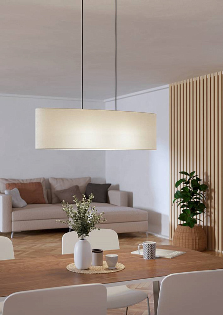 901261 Подвес FEBRES, 2х60(E27), сталь, черный, текстиль, белый в Екатеринбурге 901261 Подвес FEBRES, 2х60(E27), сталь, черный, текстиль, белый