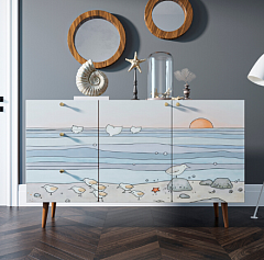 Комод "Berber" с двумя дверками и ящиками принт 10 арт BB17/Print_10